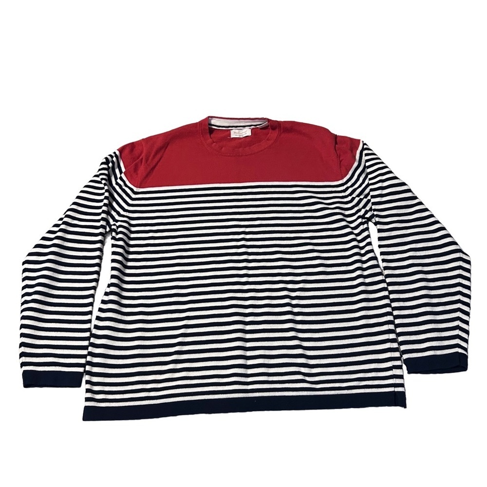 ⚓️ Original Weatherproof Vintage Red Crewneck with Navy & White Trim 100% Cotton